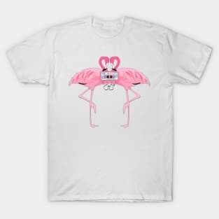 Flamingos Retro Mix Tape 70s 80s Old School T-Shirt